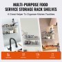 VEVOR 8.6" x 30" Stainless Steel Shelf, Wall Mounted Floating Shelving with Backsplash, 44 lbs Load Capacity Commercial Shelves, Heavy Duty Storage Rack for Restaurant, Kitchen, Bar, Home, and Hotel