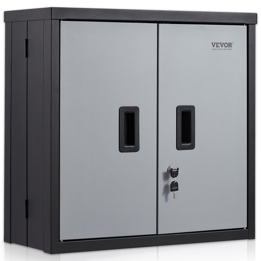 VEVOR Foldable Wall Cabinet, Metal Garage Cabinet Wall Mounted 26” Small  Cabinet 240 LBS Loading Capacity Adjustable Shelf Magnetic Door File Locker