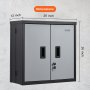 VEVOR foldable wall cabinet with lock, dimensions 26x12x26 inches, in gray and black finish.
