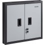 VEVOR foldable wall cabinet with lockable double doors, gray finish, and black frame.