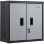 VEVOR Foldable Wall Cabinet, Metal Garage Locker Mounted 660 mm Small Tool Chest 108.8 kg Loading Capacity Adjustable Shelf Magnetic Door File for Warehouse Office Home Black