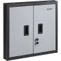 VEVOR Foldable Wall Cabinet, Metal Garage Locker Mounted 660 mm Small Tool Chest 108.8 kg Loading Capacity Adjustable Shelf Magnetic Door File for Warehouse Office Home Black