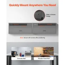 VEVOR Metal Wall Cabinet 120 lbs per Shelf Garage Wall Cabinet with Up-Flip Door