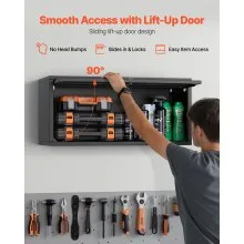 VEVOR Metal Wall Cabinet 120 lbs per Shelf Garage Wall Cabinet with Up-Flip Door