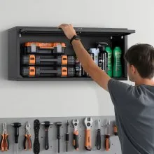 VEVOR Metal Wall Cabinet 120 lbs per Shelf Garage Wall Cabinet with Up-Flip Door