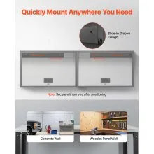VEVOR Metal Wall Cabinet 240 lbs Load Garage Wall Cabinet with Up-Flip Door