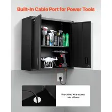 VEVOR Metal Wall Cabinet 30 inch Wall Mounted Cabinet with Adjustable Shelf