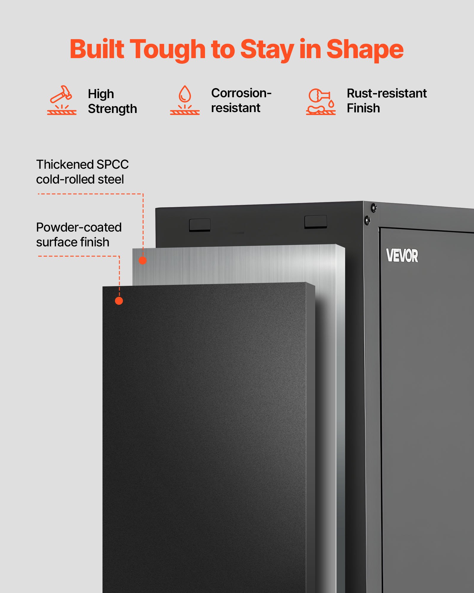 VEVOR Metal Wall Cabinet, 76.2W x 31D x 76.2H cm, Steel Floating Hanging Storage Cabinet with Locking Doors and Adjustable Shelf for Garage, Basement, Kitchen, Warehouse Assembly Required, Black