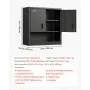 VEVOR Metal Wall Cabinet, 76.2W x 30.5D x 76.2H Inch, Steel Floating Hanging Storage Cabinet with Locking Doors and Adjustable Shelf for Garage, Basement, Kitchen, Warehouse Assembly Required, Black