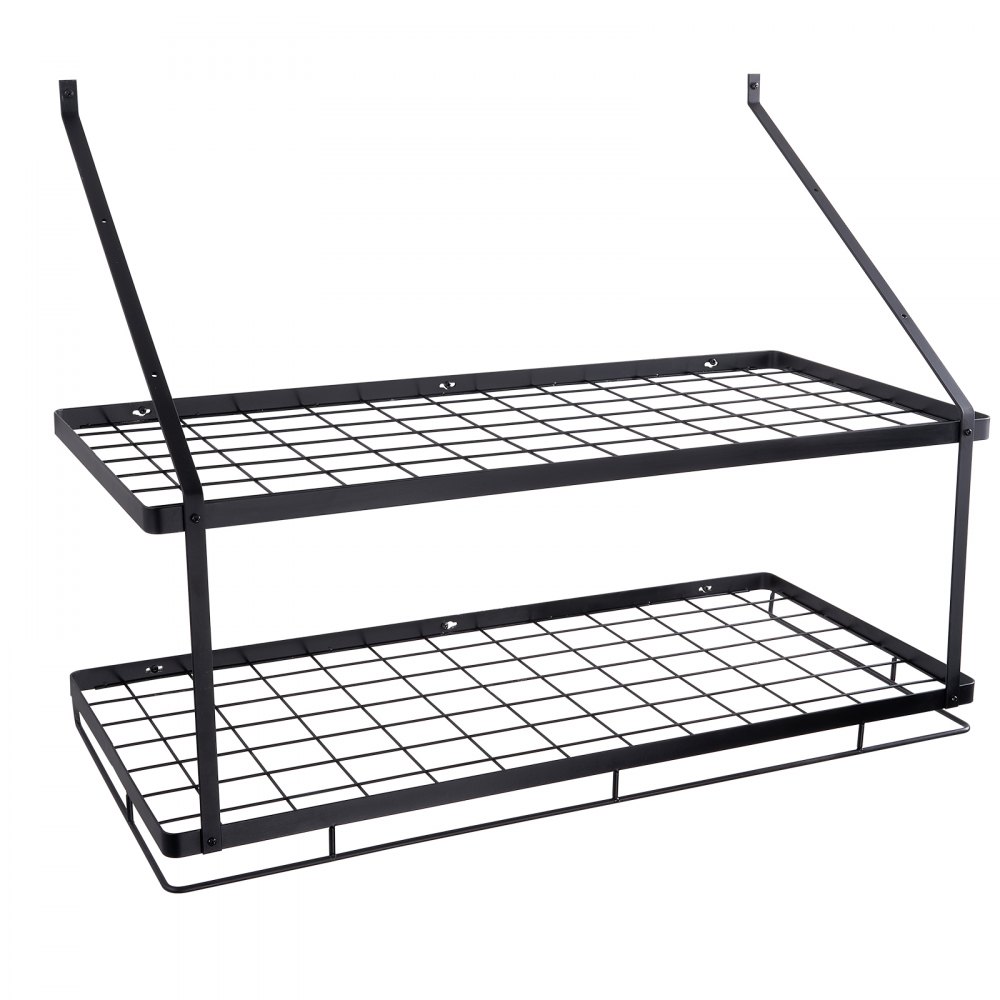 VEVOR Pot Rack Wall Mounted, 30 inch Pot and Pan Hanging Rack, Pot and Pan Hanger with 12 S Hooks, 55 lbs Loading Weight, Ideal for Pans, Utensils, Cookware in Kitchen