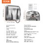 VEVOR 1800W Hand Dryer Commercial Household Automatic High Speed Stainless Steel
