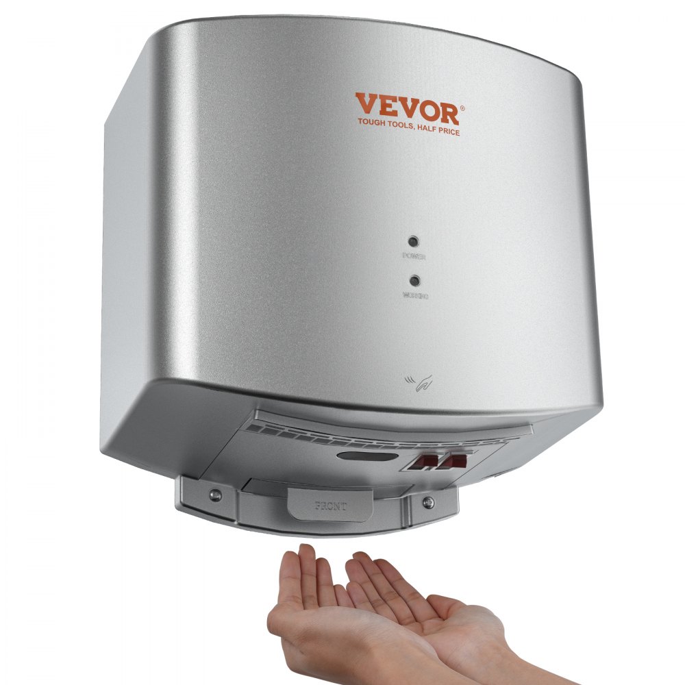 VEVOR Heavy Duty Commercial Hand Dryer, 1400W Automatic High Speed ABS Warm Wind Hand Blower, 220V-240V & Built-In Filter Sponge & Low Noise & Effortless Installation, Compliant for Industry Home