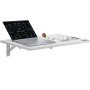 VEVOR Wall Mounted Folding Table, 23.62" x 15.75" Wall Mount Drop Leaf Table, Floating Desk with Iron Bracket, Fold Down Desk for Small Spaces, Home Office, Dining, Laundry Room, Kitchen, Bar, White