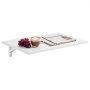 VEVOR Wall Mounted Folding Table, 23.6 x 15.7 inches Wall Mount Table, Floating Desk with Iron Bracket, Fold Down Desk for Small Spaces, Home Office, Dining, Laundry Room, Kitchen, Bar, White