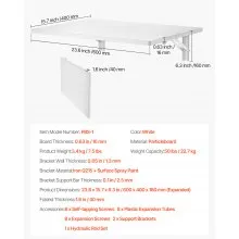 VEVOR Wall Mounted Floating Folding Table Laptop Desk Home Office 60x40 cm