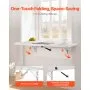 VEVOR Wall Mounted Folding Table, 31.5 x 15.7 inches Wall Mount Table, Floating Desk with Iron Bracket, Fold Down Desk for Small Spaces, Home Office, Dining, Laundry Room, Kitchen, Bar, White