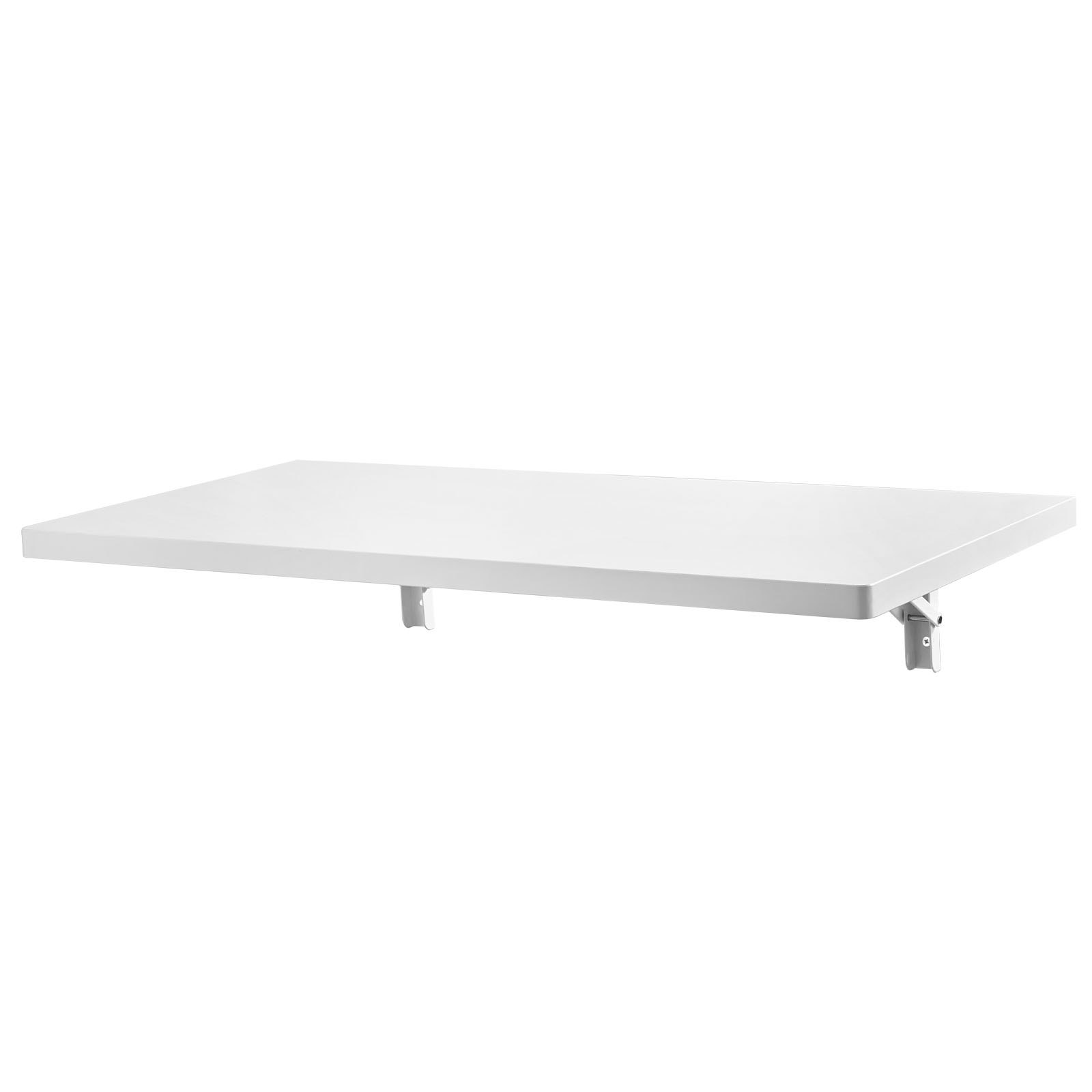 VEVOR Wall Mounted Folding Table, 31.5 x 15.7 inches Wall Mount Table, Floating Desk with Iron Bracket, Fold Down Desk for Small Spaces, Home Office, Dining, Laundry Room, Kitchen, Bar, White