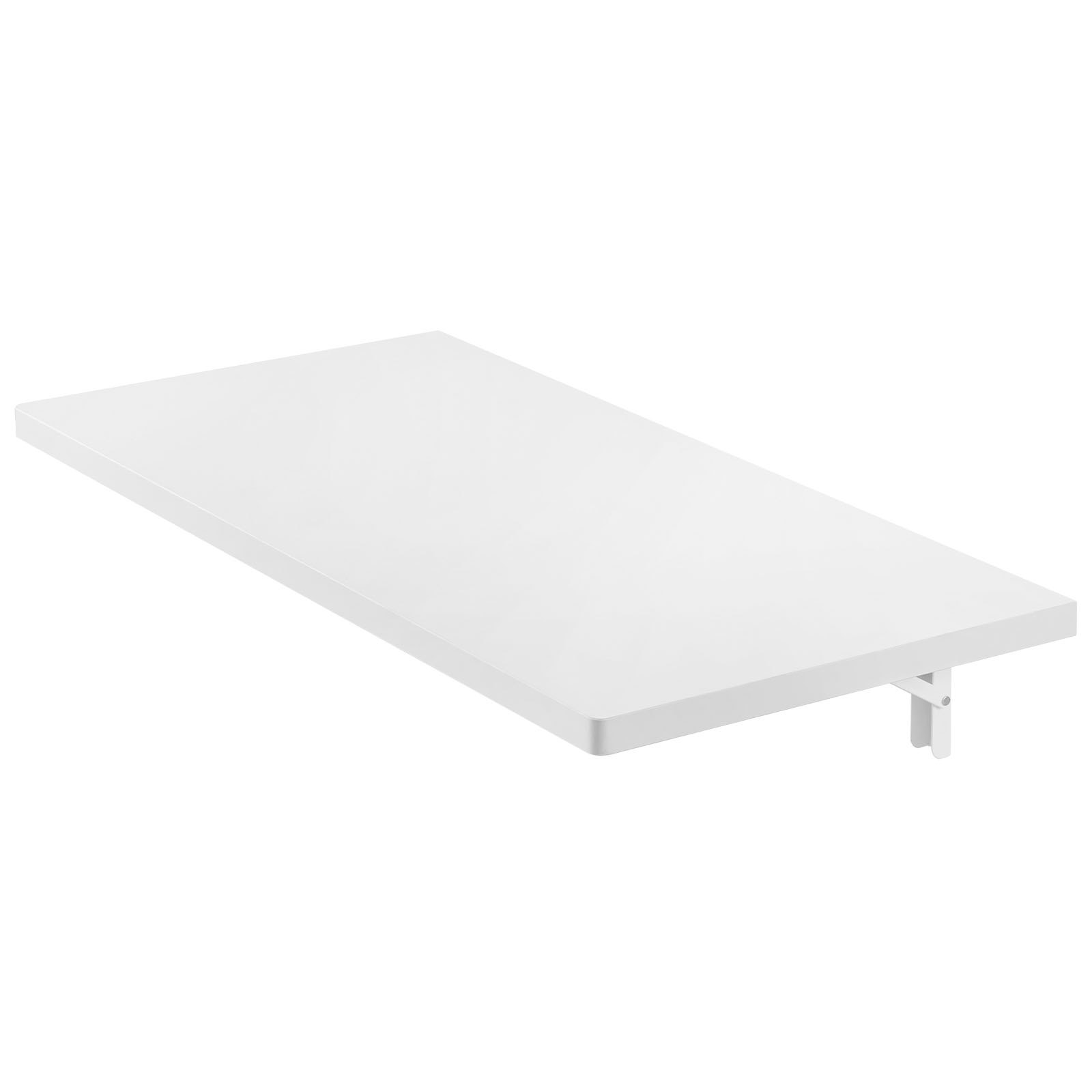 VEVOR Wall Mounted Folding Table, 31.5 x 15.7 inches Wall Mount Table, Floating Desk with Iron Bracket, Fold Down Desk for Small Spaces, Home Office, Dining, Laundry Room, Kitchen, Bar, White