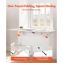 VEVOR Wall Mounted Folding Table, 43.3 x 18 inches Wall Mount Table, Floating Desk with Iron Bracket, Fold Down Desk for Small Spaces, Home Office, Dining, Laundry Room, Kitchen, Bar, White