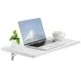 VEVOR Wall Mounted Folding Table, 47.2 x 19.7 inches Wall Mount Table, Floating Desk with Iron Bracket, Fold Down Desk for Small Spaces, Home Office, Dining, Laundry Room, Kitchen, Bar, White