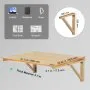 VEVOR Wall Mounted Folding Table, 31.5" x 23.62" Wall Mount Drop Leaf Table, Wooden Floating Desk with Iron Bracket, Fold Down Desk for Small Spaces, Home Office, Dining, Laundry Room, Kitchen, Bar