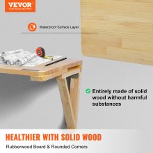 VEVOR Wall Mounted Folding Table, 31.5" x 23.62" Wall Mount Drop Leaf Table, Wooden Floating Desk with Iron Bracket, Fold Down Desk for Small Spaces, Home Office, Dining, Laundry Room, Kitchen, Bar