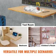 VEVOR Wall Mounted Floating Folding Table Laptop Desk Home Office 47.24x19.69 in