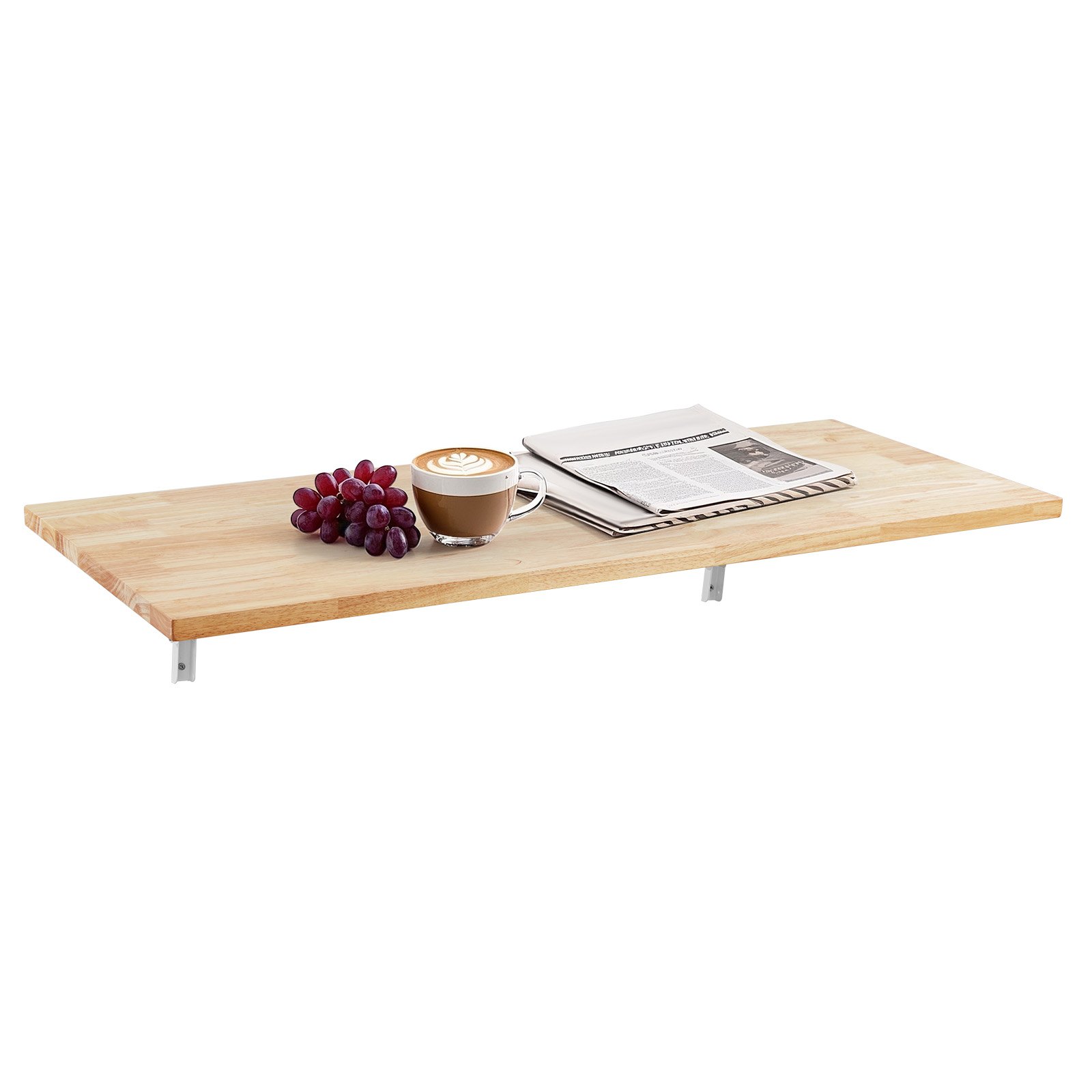VEVOR Wall Mounted Folding Table, 47.2 x 19.7 inches Wall Mount Table, Floating Desk with Iron Bracket, Fold Down Desk for Small Spaces, Home Office, Dining, Laundry Room, Kitchen, Bar, Burlywood