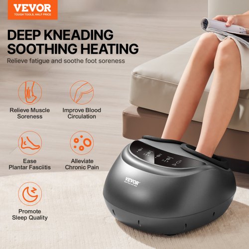 VEVOR Foot Massager Machine With Heat Deep Kneading Compression Shiatsu For Plantar Fasciitis Neuropathy Relief Fits Men Size 12 VEVOR Foot Massager Machine With Heat Deep Kneading Compression Shiatsu For Plantar Fasciitis Neuropathy Relief Fits Men Size 12