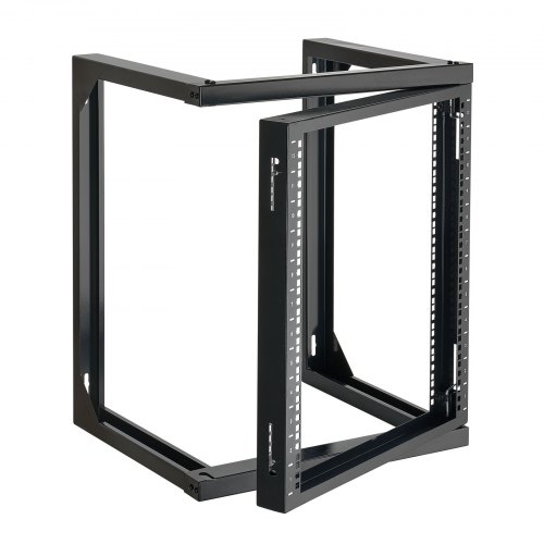 VEVOR 12U Wall Mount Server Rack, 150 lbs Max Load Capacity, Open Frame Network Rack with 180 Degrees Gate Swing, Carbon Steel, for 19-Inch IT Network Equipment & AV Devices Computer Server, Black
