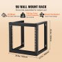 VEVOR 9U Wall Mount Rack 150 lbs/68.04 kg Open Frame Server Network Rack Black