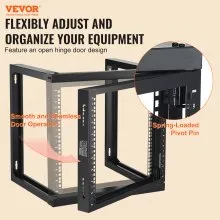 VEVOR 9U Wall Mount Rack 150 lbs/68.04 kg Open Frame Server Network Rack Black