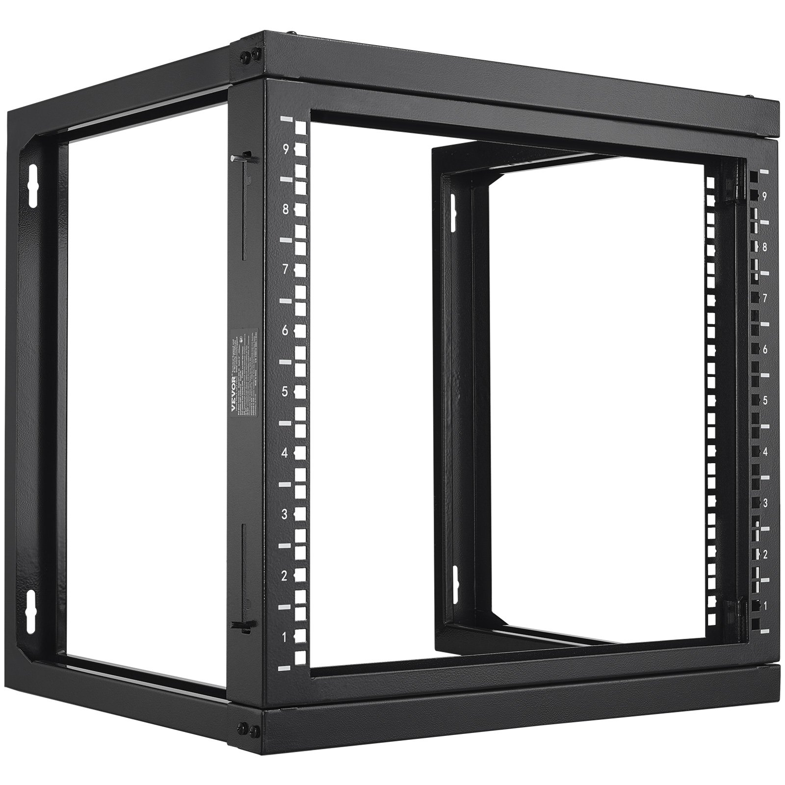VEVOR 9U Wall Mount Rack 150 lbs/68.04 kg Open Frame Server Network Rack Black