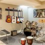 VEVOR 5-Space Guitar Stand, Hold Up to 5 Guitars, Wall-Mounted Multiple Guitars Display Foldable Rack with 270° Rotatable Hooks Aluminum Panels Installation Handle, for Guitar Acoustic Electric Bass