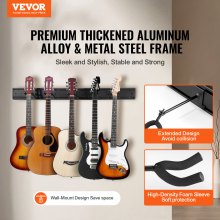 VEVOR 5-Space Guitar Stand Wall-Mounted Foldable Rack Hold Up to 5 Guitars