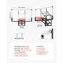 VEVOR Wall Mount Basketball Hoop, 54-inch PC Backboard Mounted Basketball Hoop Outdoor with Hand-Crank Adjustment, 0.11 inch Thickened Backboard, Classic Basketballs Hoops Design, Indoor & Outdoor Use