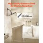 Shower Head Arm with Flange 6 Inches Wall Mounted Stainless Steel Chrome Finish