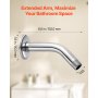 Shower Head Arm with Flange 6 Inches Wall Mounted Stainless Steel Chrome Finish