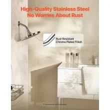 Shower Head Arm with Flange 6 Inches Wall Mounted Stainless Steel Chrome Finish