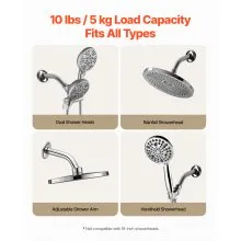 Shower Head Arm with Flange 6 Inches Wall Mounted Stainless Steel Chrome Finish
