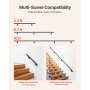 10ft Wall Mounted Stair Handrail Black Aluminum Indoor Outdoor Railing