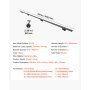 VEVOR Wall-Mounted Stair Handrail, 3048 mm 113.4 kg Black Metal Railing, for Indoor Steps, Loft, Porch & Hallways, Heavy-Duty Industrial Aluminum Alloy Hand Rail, Round Tube, with Mounting Hardware