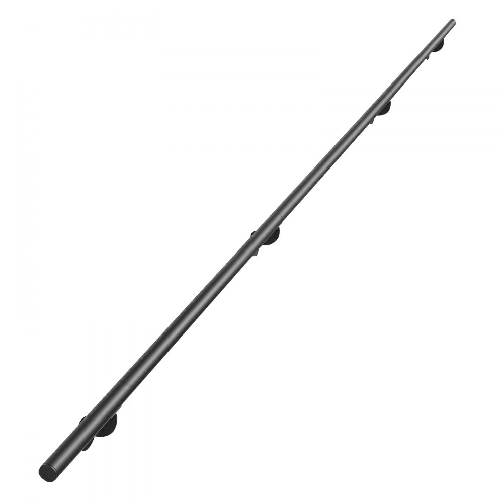 VEVOR Wall-Mounted Stair Handrail, 3657.6 mm 113.4 kg Black Metal Railing, for Indoor Steps, Loft, Porch & Hallways, Heavy-Duty Industrial Aluminum Alloy Hand Rail, Round Tube, with Mounting Hardware