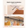 4ft Wall Mounted Stair Handrail Black Aluminum Indoor Outdoor Railing