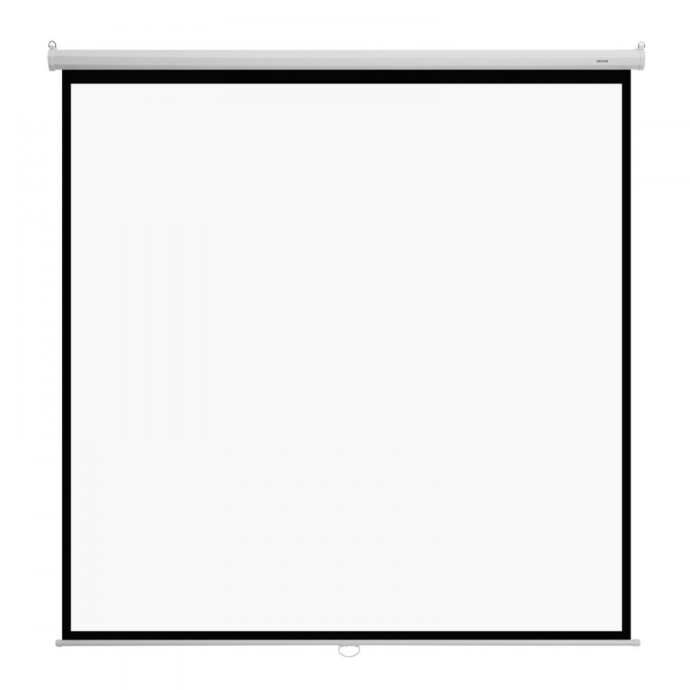 Tela de projetor manual VEVOR, 3048 mm 1:1 4K 1080 HD, tela de projetor retrátil retrátil, projeção de filmes montada na parede com corda de puxar, projetor de exibição portátil para home theater familiar