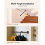4ft Wall Mounted Stair Handrail Black Iron 250lbs Load Capacity Square Tube