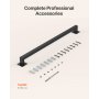 4ft Wall Mounted Stair Handrail Black Iron 250lbs Load Capacity Square Tube