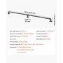 VEVOR Wall-Mounted Stair Handrail, 5 ft 440 lbs Load Black Metal Railing, for Indoor Steps, Loft, Porch & Hallways, Heavy-Duty Industrial Carbon Steel Hand Rail, Round Tube, with Mounting Hardware