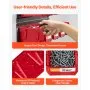 VEVOR Wall Mounted Storage Bins, 12 Plastic Bins & 3 Metal Rails, Plastic Hanging Stackable Storage Bin for Screws, Nuts, Bolts, Nails, Hardware Tool Organizer for Workshop, Craft Room, Garage, Red