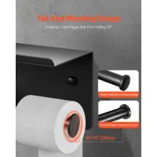 VEVOR Toilet Paper Holder with Shelf Mega Rolls Wall Mounted Toilet Roll Holder